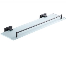 Wall mounted glass shelf